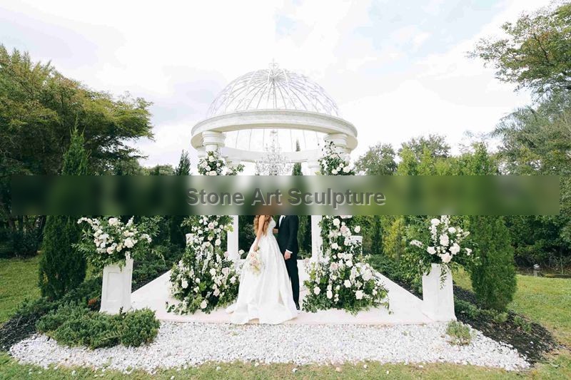 Amazing Outdoor Marble Wedding Gazebo Factory Supplier TMG-34 detail image