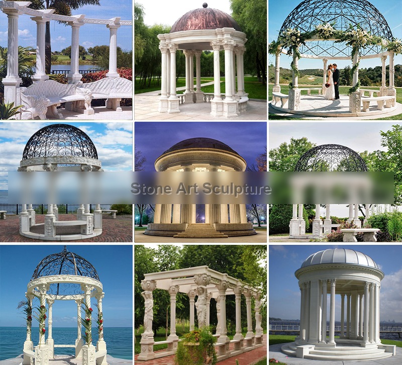 Beige Square Marble Garden Gazebo Factory Supplier TMG-36 detail image