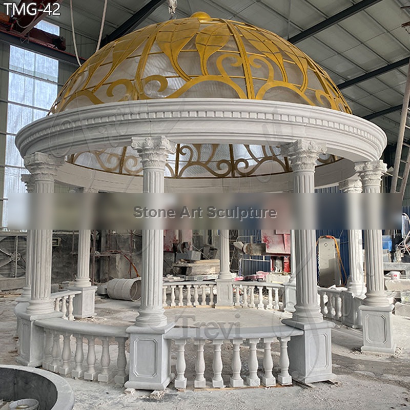 Marble Golden Top Gazebo for Outdoor TMG-42 detail image