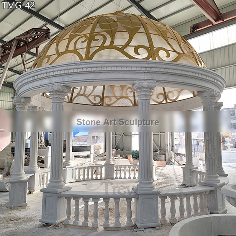 Marble Golden Top Gazebo for Outdoor TMG-42 detail image
