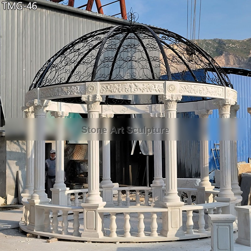 Custom Metal Top Gazebo on Sale Marble Factory Supply detail image