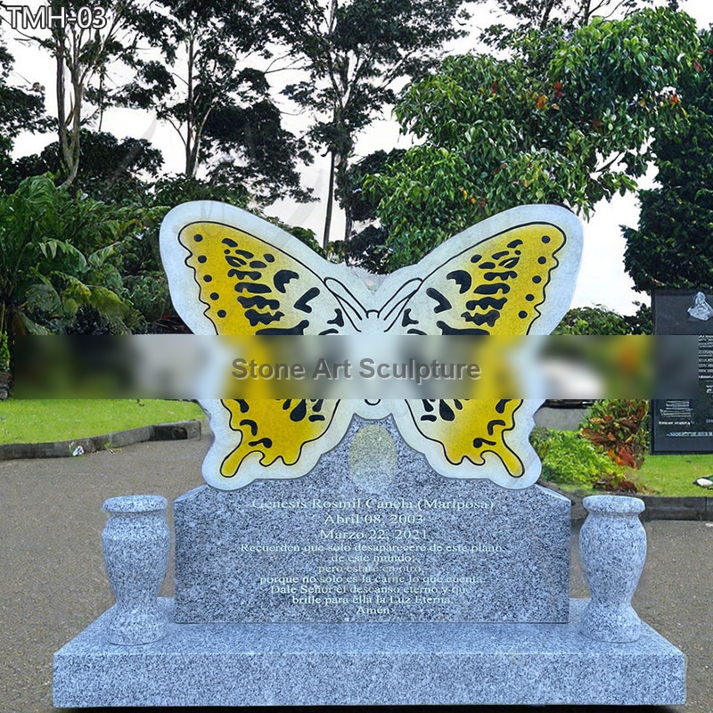 Granite Butterfly Headstones for Graves