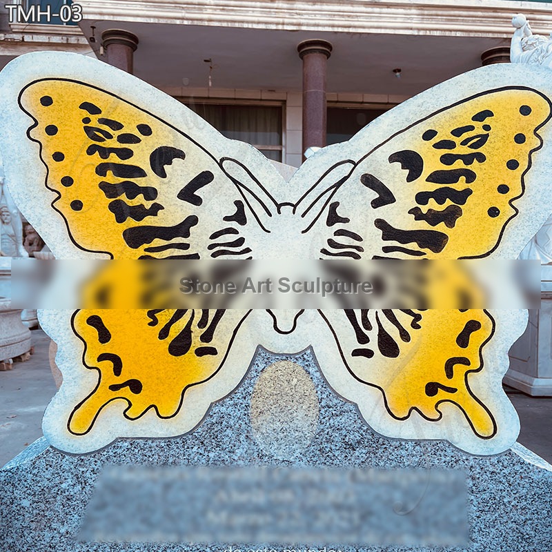 Granite Butterfly Headstones for Graves detail image