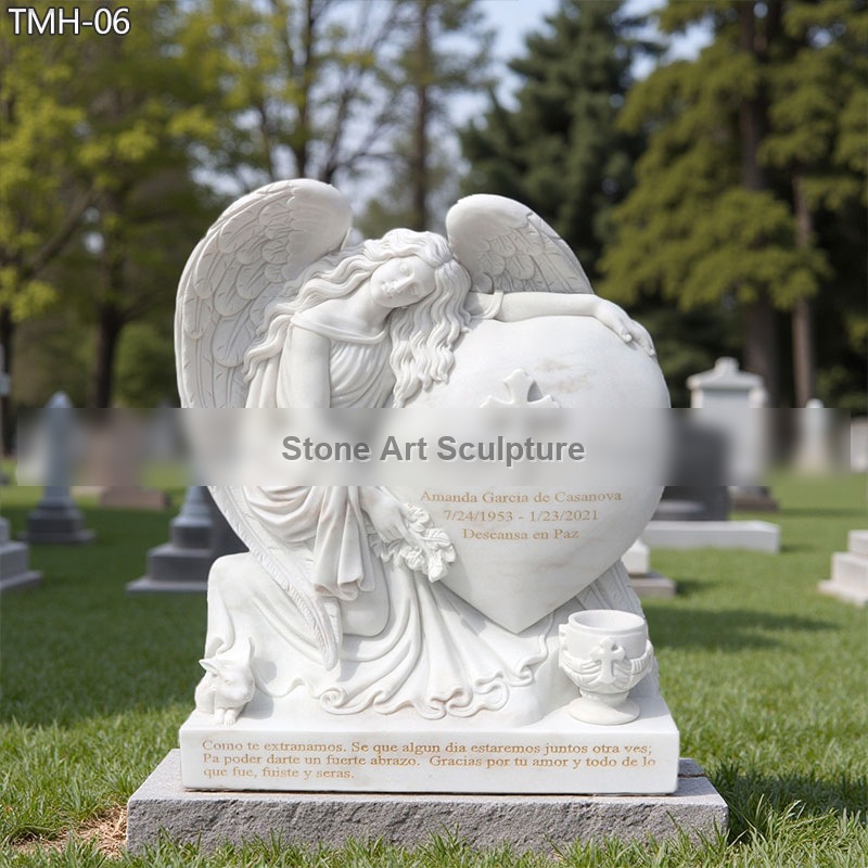 Custom Made Marble Angel Headstones for Sale