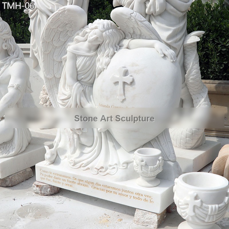 Custom Made Marble Angel Headstones for Sale detail image
