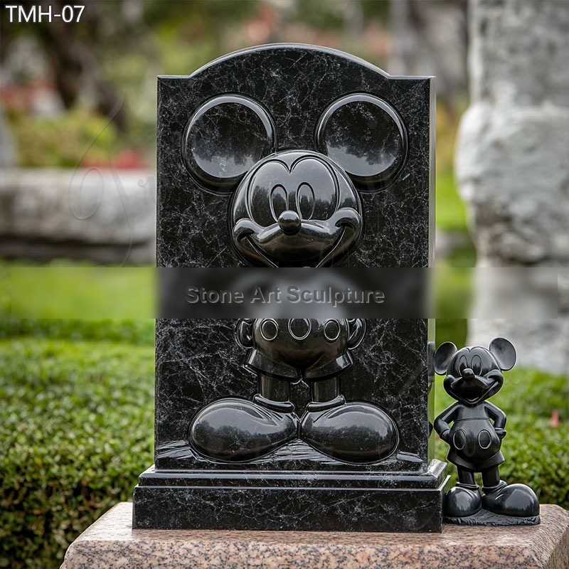 Black Marble Mickey Mouse Tombstone detail image