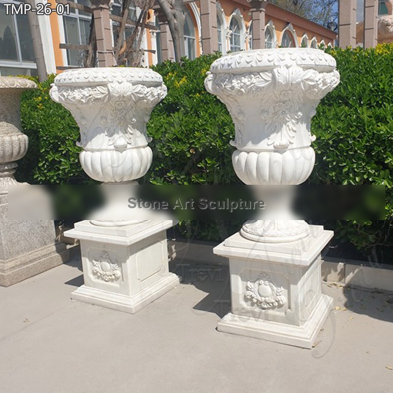 Garden Marble Outdoor Planter Factory Supply for Sale TMP-26 detail image