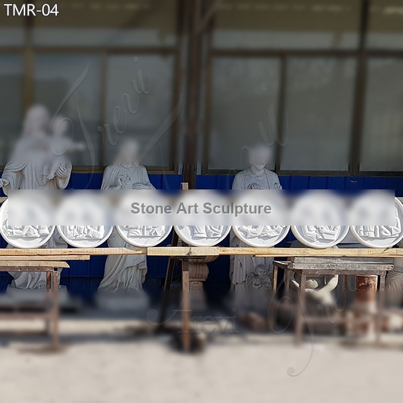 14 Stations of the Cross Plaques in Marble for Sale TMR-04 detail image