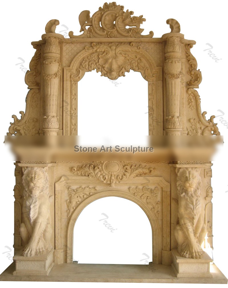 Victorian antique marble fireplace with overmantle home depot for sale TMFP-18 detail image