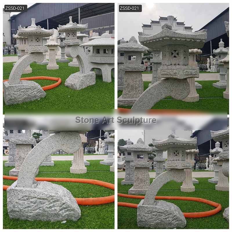 Custom Made Outdoor Stone Lantern for Garden Decor Supplier ZSSD-021 detail image