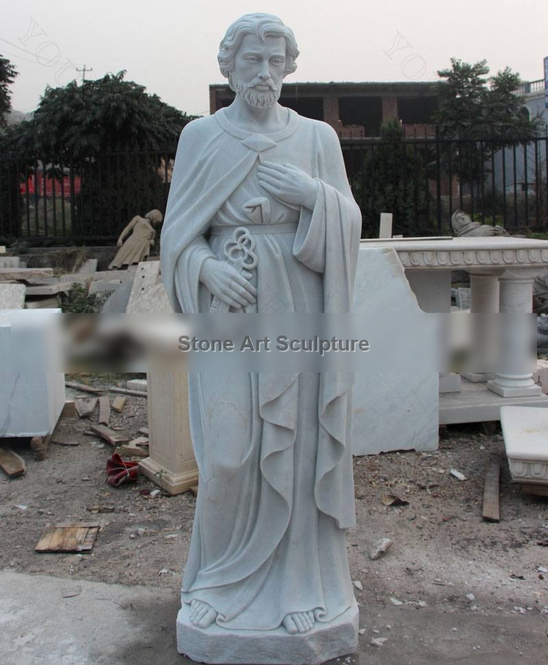 High Quality Catholic Religious Saint Peter Marble Statue for Sale CHS-251 detail image