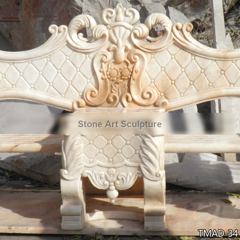 Exquisite Royal Style Bench with Intricate Carvings detail image