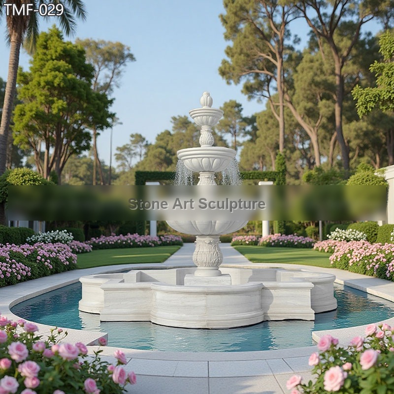 Carved Marble Wedding Water Fountain Decoration