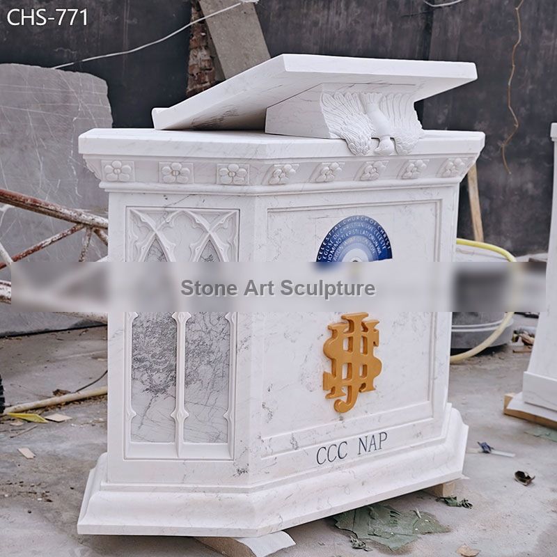 Carrara Marble Church Pulpit for Sale detail image