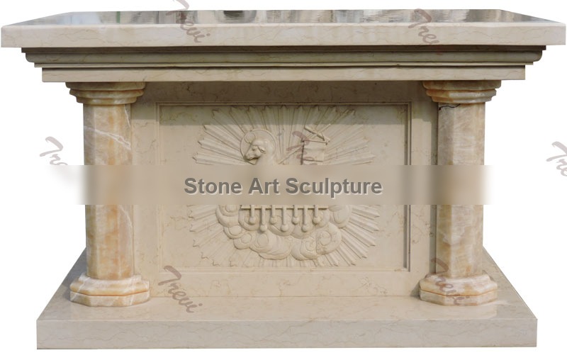 Catholic Church Furniture of White Marble Altar Table TCH-114 detail image