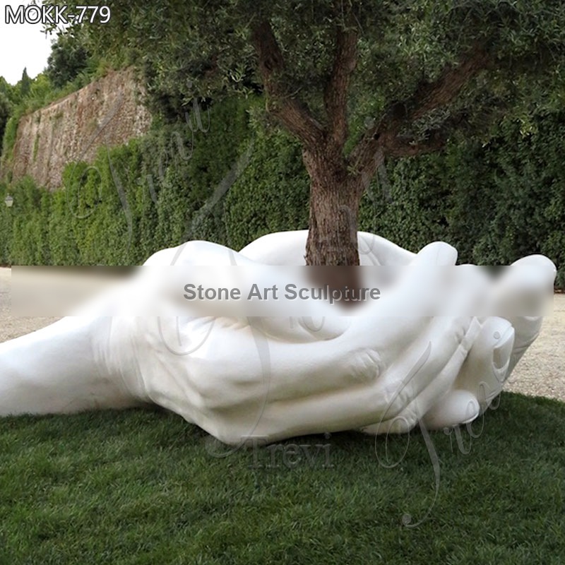 Large Size Big Hands Around Tree Marble Garden Statues for Sale MOKK-779 detail image