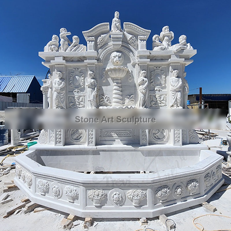 Large Outdoor Marble Wall Fountain Garden Decor for Sale TMF-009 detail image