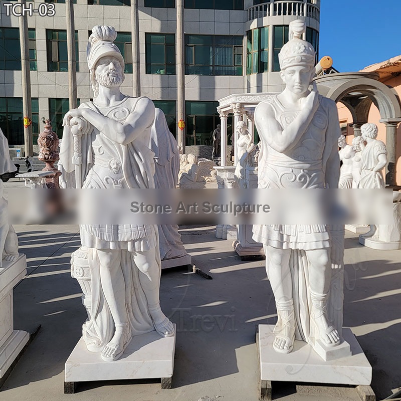 Famous Art Marble Garden Carving Sculptures of Warriors Rome TCH-03