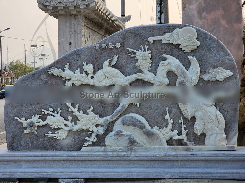Realistic Marble Horse Relief for Home Decor TMAD-08 detail image
