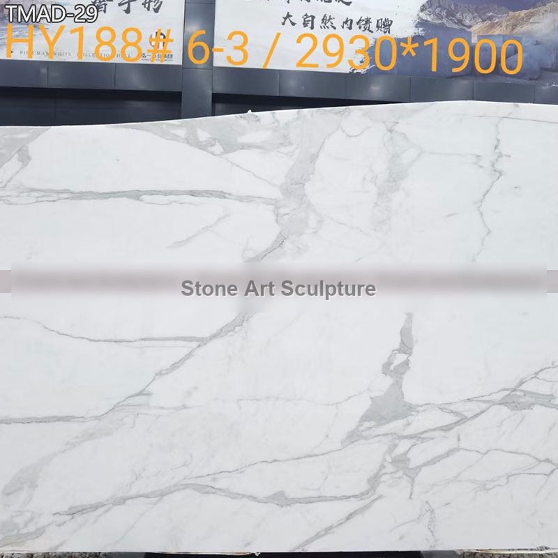 White Natural Polished Calacatta Calcutta Carrara Marble Slabs 2 cm detail image