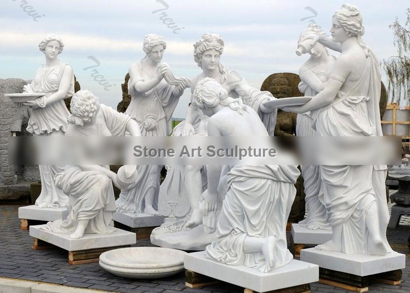 Famous Marble Apollo Bath Group sculpture for Garden Decoration TMC-35 detail image