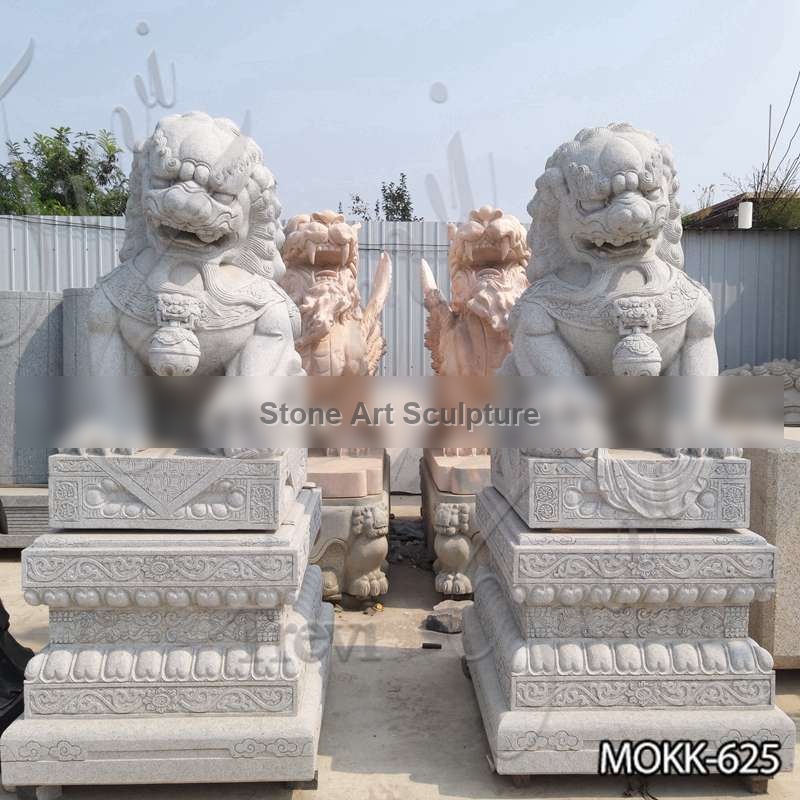 Natural Stone Foo Dog Statue for Outdoor Decor Supplier MOKK-625 detail image