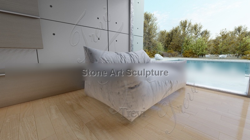 Hand Carved Marble Sofa Statue for Sale TMAD-09 detail image