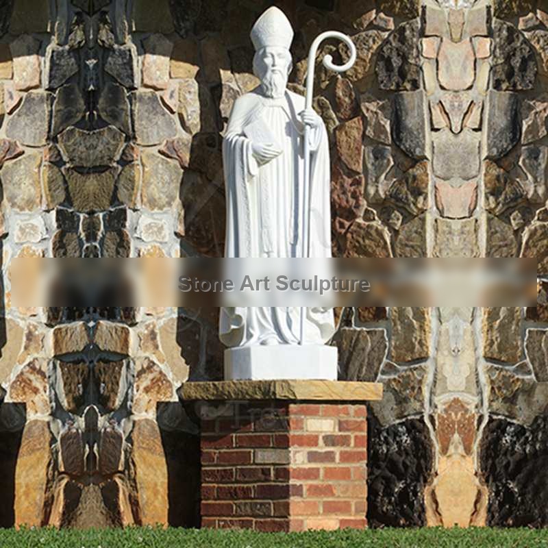 Catholic Church Marble St.Patrick Garden Statue Outdoor Decor for Sale CHS-857 detail image