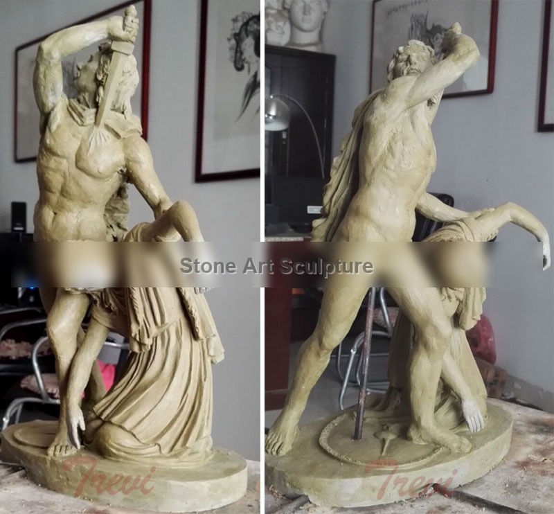 Home decor Ludovisi Gaul kills his wife famous marble garden art statues TCH-18 detail image