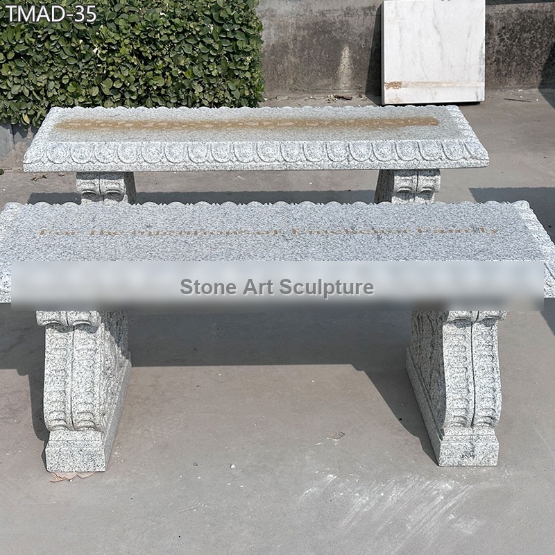 Hand Carved Marble Bench Memorial detail image