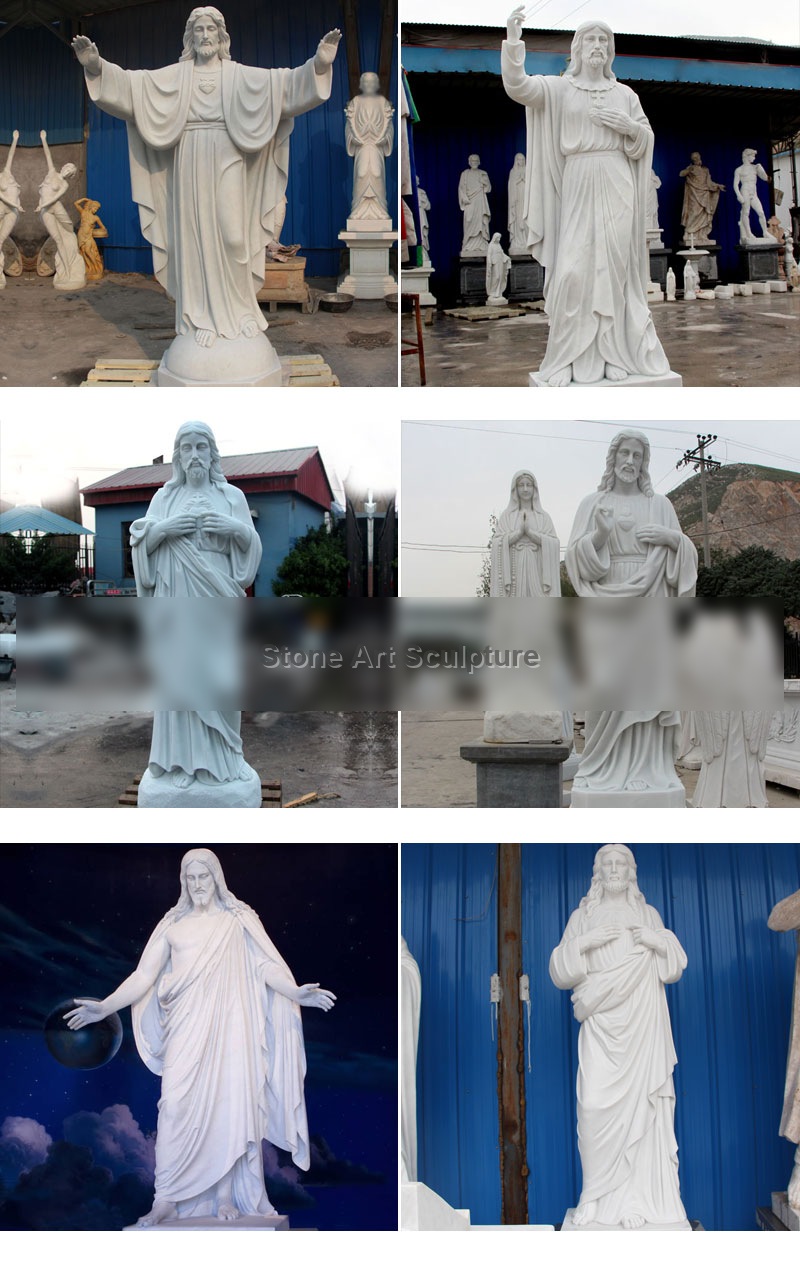 Outdoor Religious Garden Statues of Good Shepherd Jesus Hold Lamb Designs for Sale TCH-201 detail image