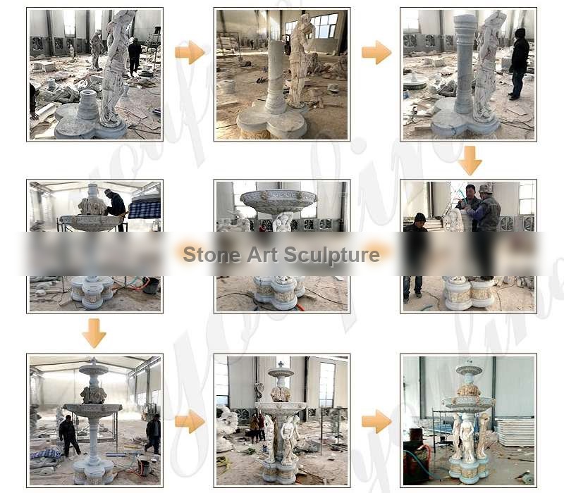 Outdoor Large Marble Woman Fountain China Factory MOKK-844 detail image