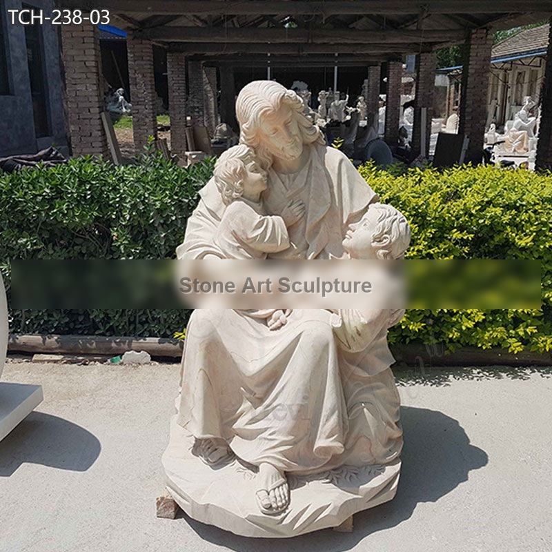 Outdoor Religious Garden Statues of Jesus Christ and Children TCH-238 detail image