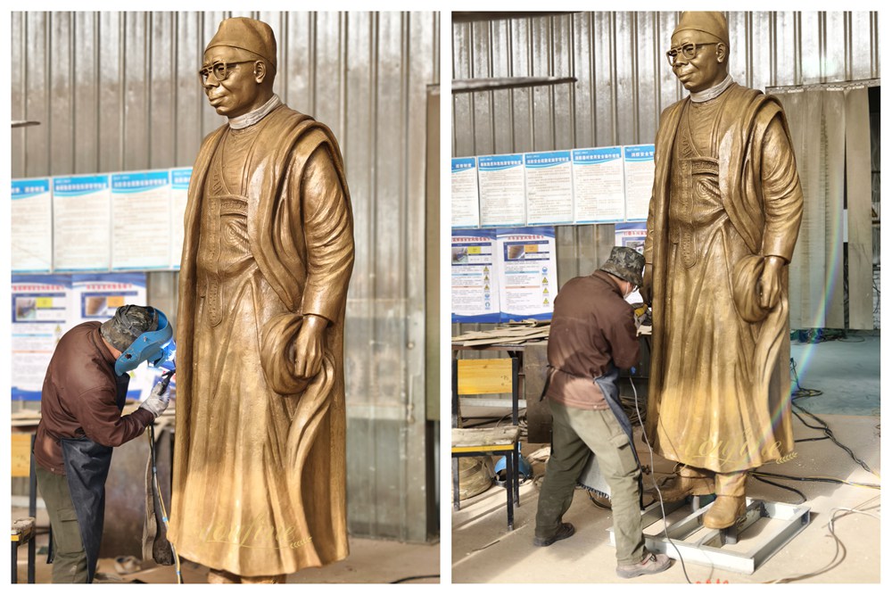 large Custom Sculpture of an Elderly African Man (In Progress Welding)