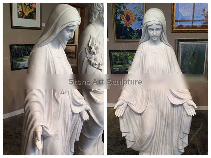Full Size White Marble Mother Mary Statue Factory Supply CHS-766 detail image