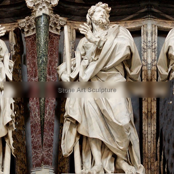 White Marble Saint James Garden Statues for Catholic Church TCH-117 detail image