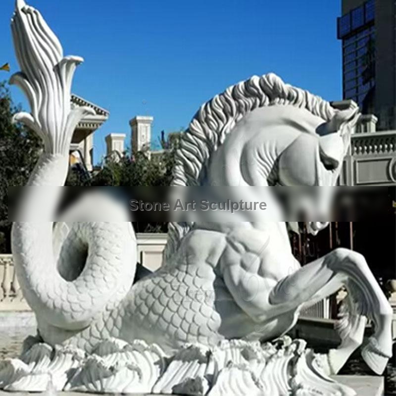 Marble Greek Hippocampus Statue Mythology God of War Art Replica TMC-68 detail image