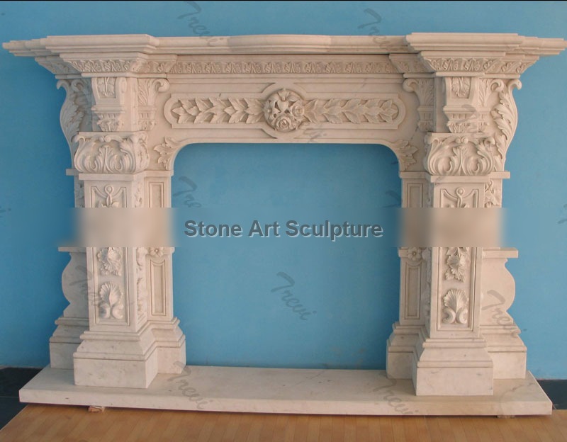 Home depot white marble fireplace mantel shelf designs near me TMFP-17 detail image