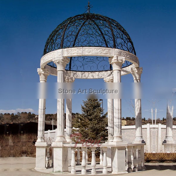 Round white stone outdoor wedding decorative gazebo for sale TMG-26