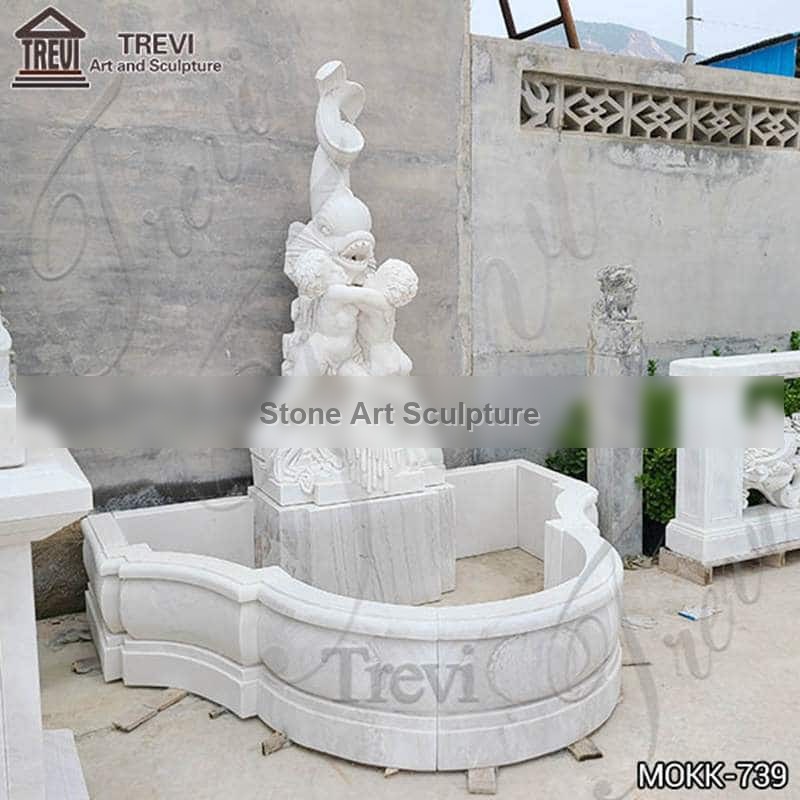Garden Outdoor Marble Fish Wall Fountain for Sale MOKK-739 detail image