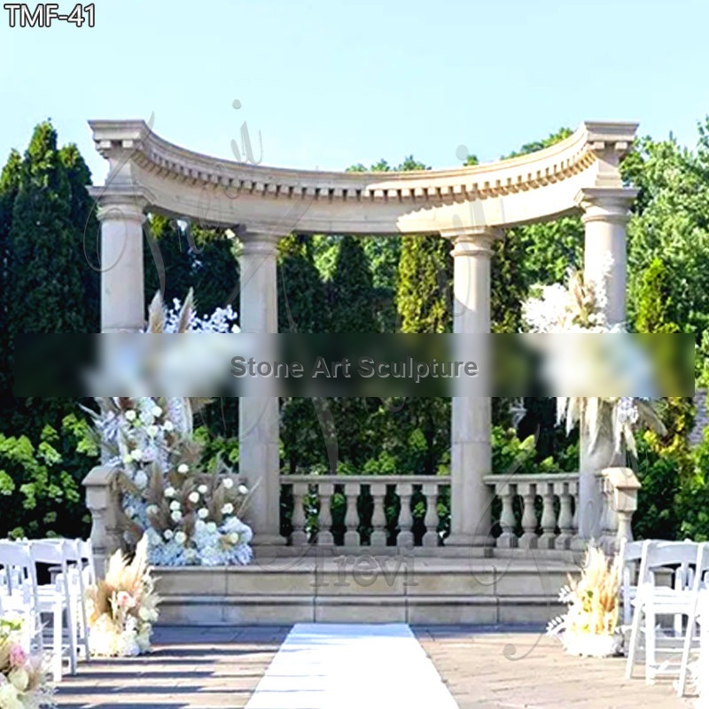 Large Outdoor Wedding Stage Marble Gazebo for Sale TMG-41 detail image