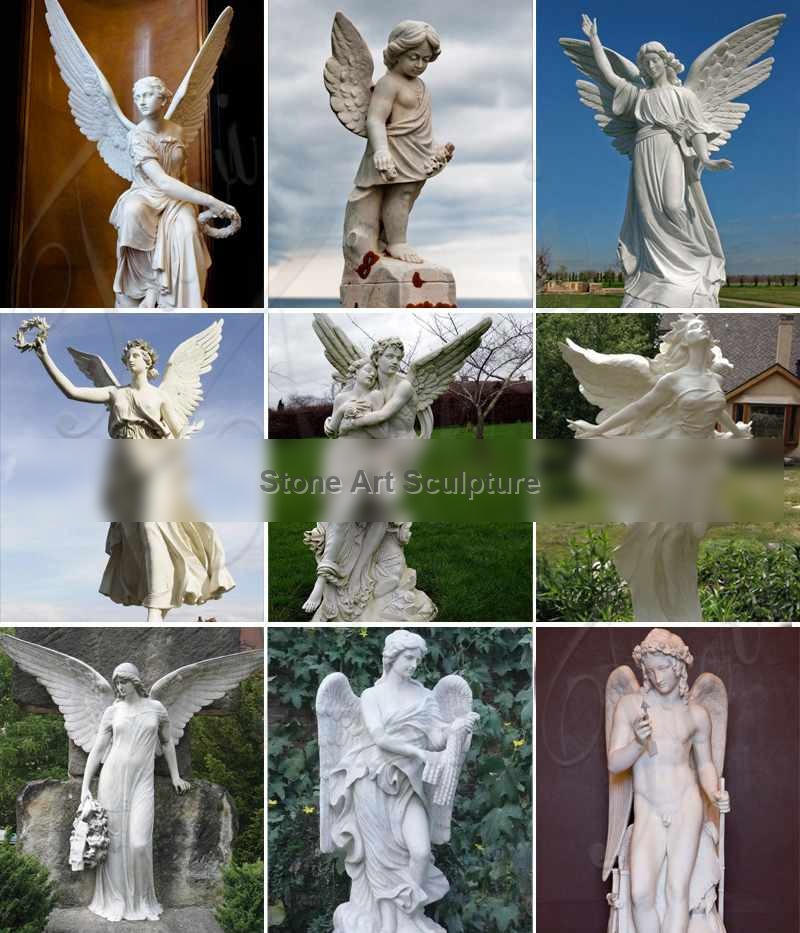 Large Famous Angel Marble Garden Statue Square Decoration MOKK-276 detail image