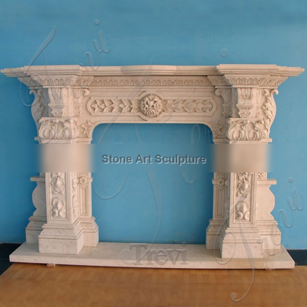 Home depot white marble fireplace mantel shelf designs near me TMFP-17