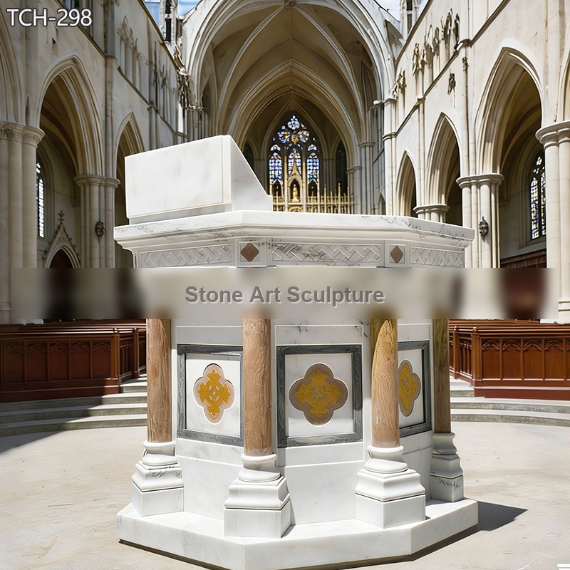 Catholic Marble Hexagonal Pulpit