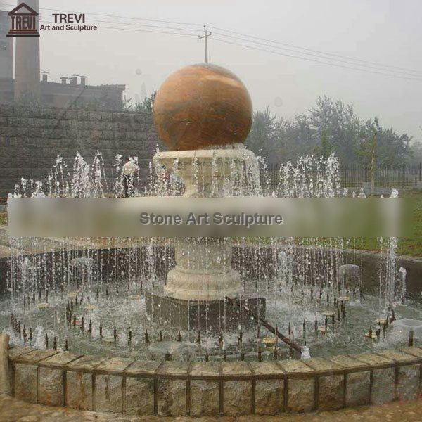 Honey Granite Spinning Ball Fountain for Outdoor Garden Decoration Sale MOKK-182