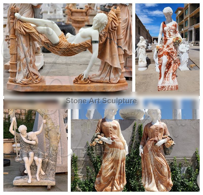 Charming Hand Carved Marble Lady Statue Supplier TMC-57 detail image