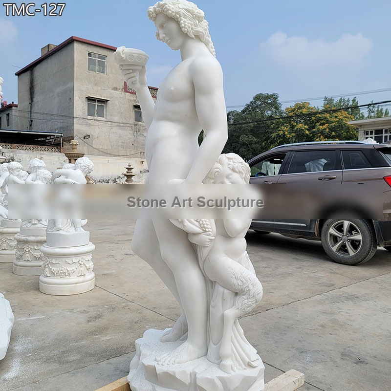 Life Size Marble Bacchus Statue Michelangelo detail image