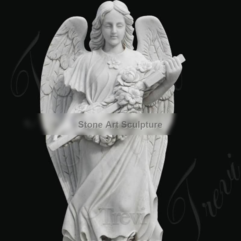 Outdoor Life Size Marble Angel Statue for Garden Ornaments MOKK-262 detail image