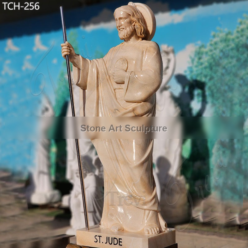 Marble Saint Jude Outdoor Statue 6 ft detail image