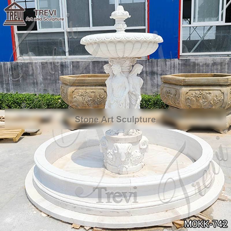 Large Outdoor Marble Woman Water Fountain Manufacturer MOKK-742 detail image